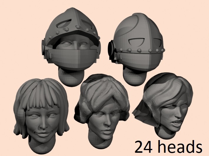 28mm Space nun heads 3d printed