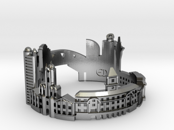 Auckland- Skyline Cityscape Ring 3d printed