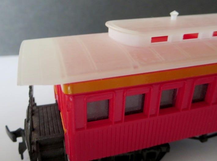 Monitor Roof for HO Bachmann wood cars 1860s 3d printed 