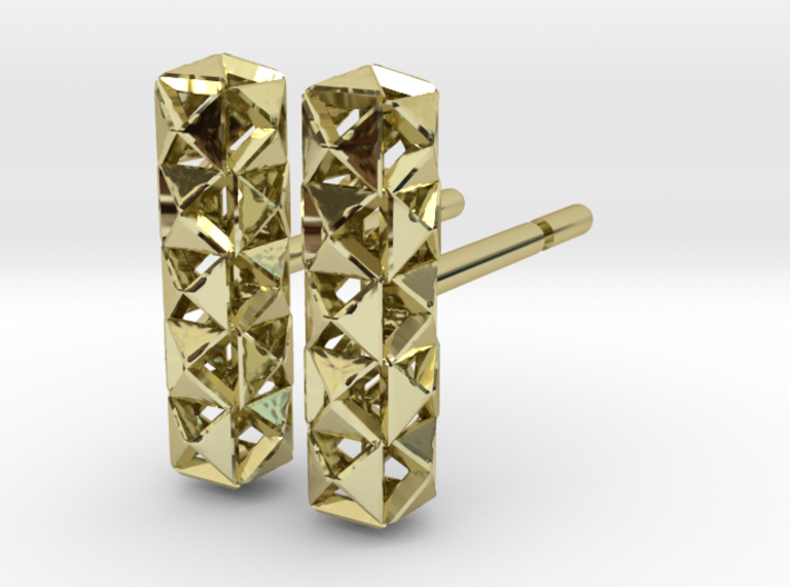 Earring Studs Pyramid Hollow pattern 3d printed 