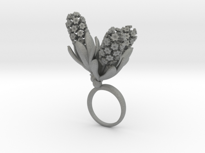 Ring with three large flowers of the Hyacinth 3d printed