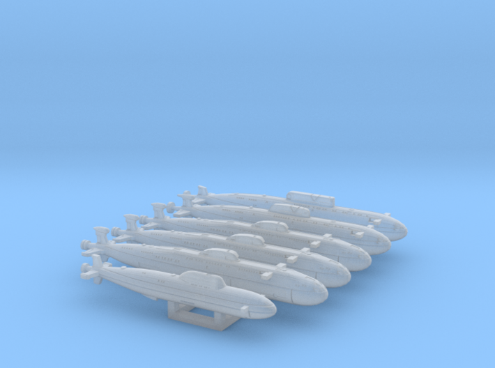 Russian Navy Cold War SSNs (set A) 3d printed