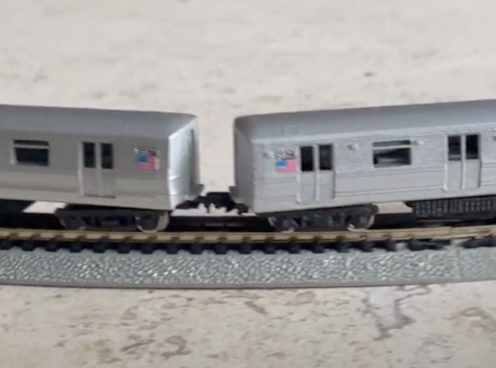 MTA NYC Subway R46 R44 N Scale - B CAR 3d printed *FINISHED MODEL. After painting, adding decals, and trucks, all not included. 