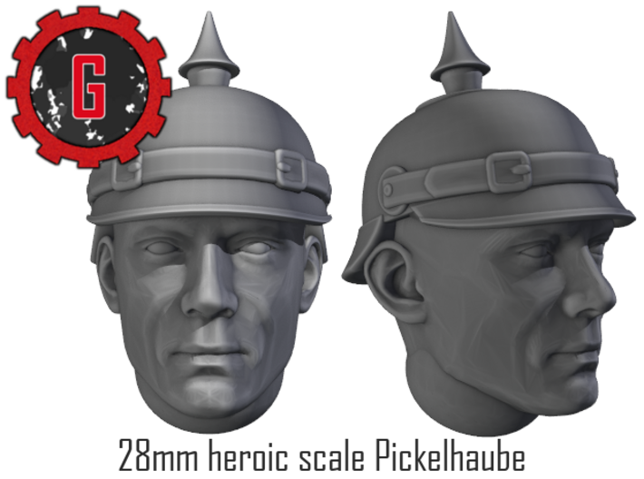 28mm heroic scale head with Pickelhaube 3d printed