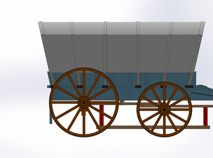SUPPLY WAGON LOADING 3d printed HORSE POLE UNDERNEATH.  REMOVE RED SPRUCE AND GLUE IN PLACE