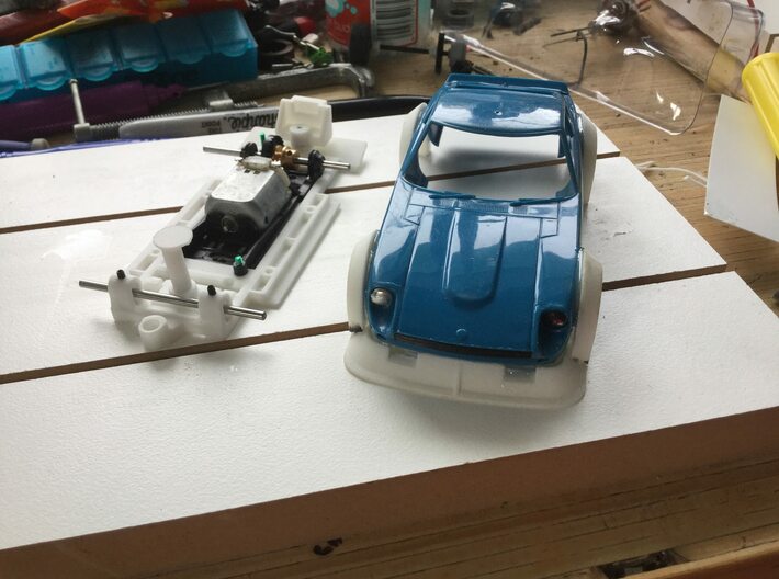 Chassis for Scalextric Datsun 260Z (wide body conv 3d printed
