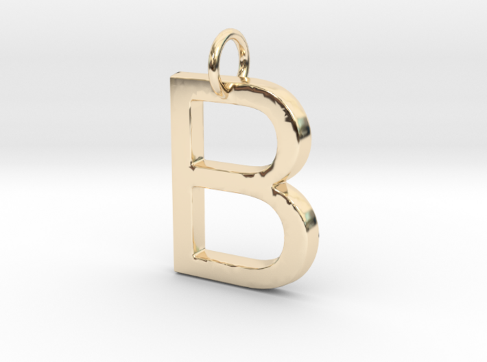 B Pendant-Makom Jewelry 3d printed