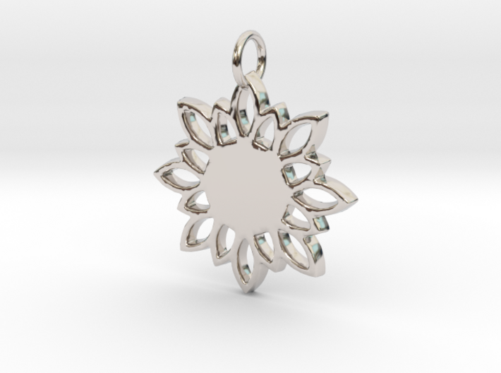 Flower Pendant- Makom Jewelry 3d printed