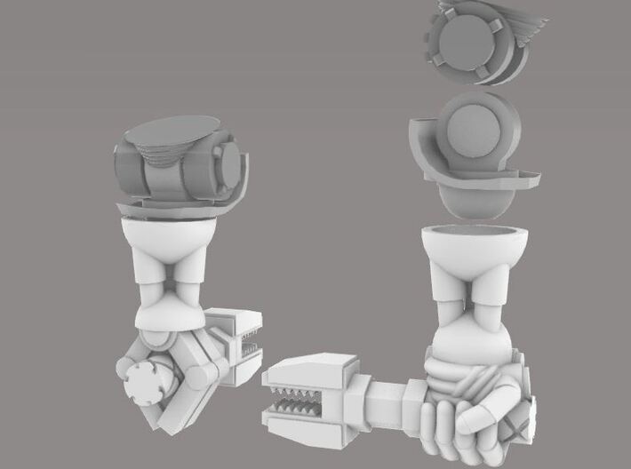 20 Prime Bionic Left Melee hilt hands with elbow 3d printed