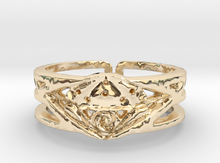 Golden Design Ring 3d printed