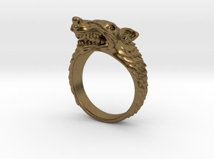 Size 10 Direwolf Ring 3d printed 