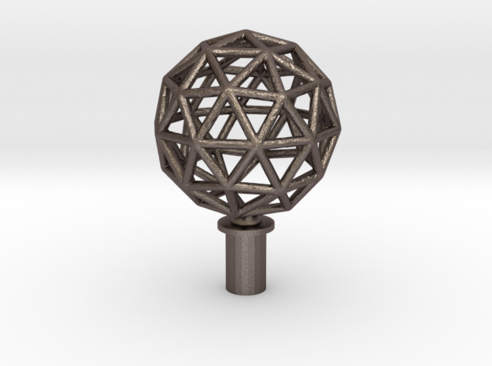 Finial Plug - geodesic sphere large 3d printed