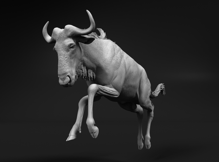 Blue Wildebeest 1:87 Leaping Male 3d printed