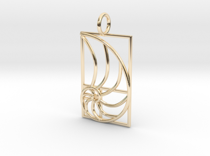 Golden Spiral Pendant - Golden Ratio-Math Jewelry 3d printed 