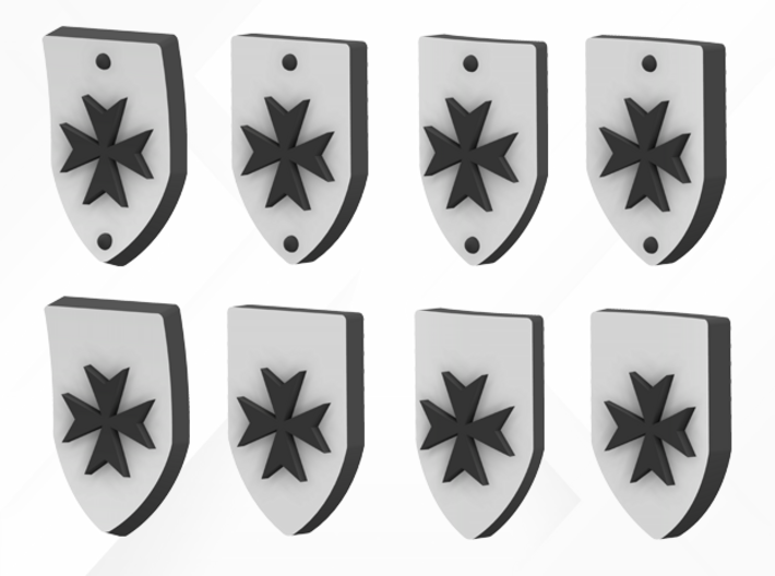 24X Veteran shields. Black Templar, Point 5 3d printed 
