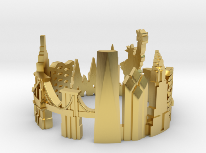 New York Skyline - Cityscape Ring 3d printed