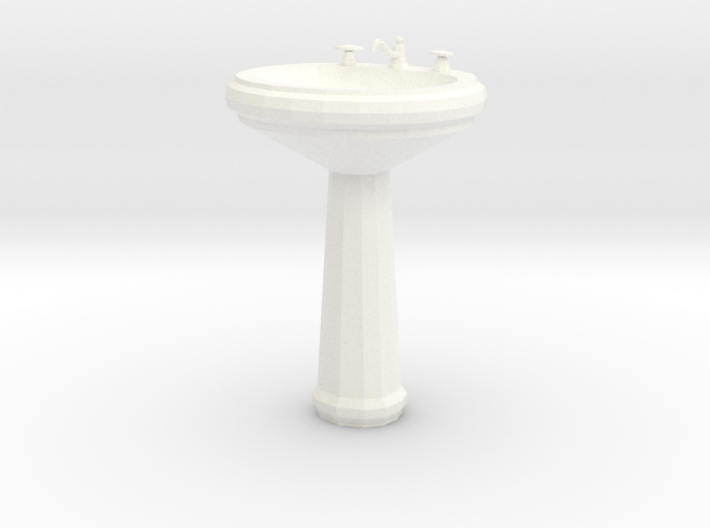 Dollhouse Miniature Pedestal Sink 'Finer Fare' 3d printed