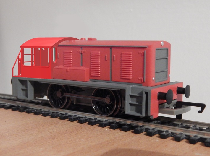 OO Cut Down Myfanwy Cab (Hornby Bagnall) 3d printed CAD overlay of cab