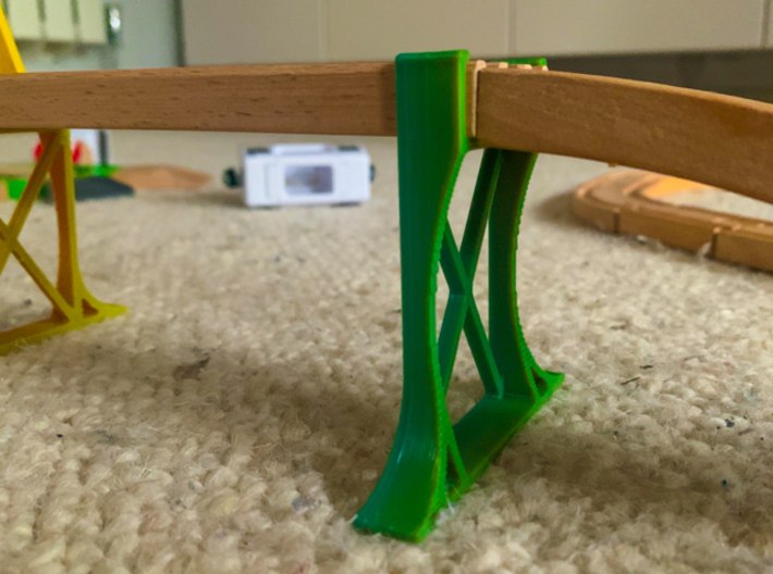 Wooden track bridge support simple 3d printed 