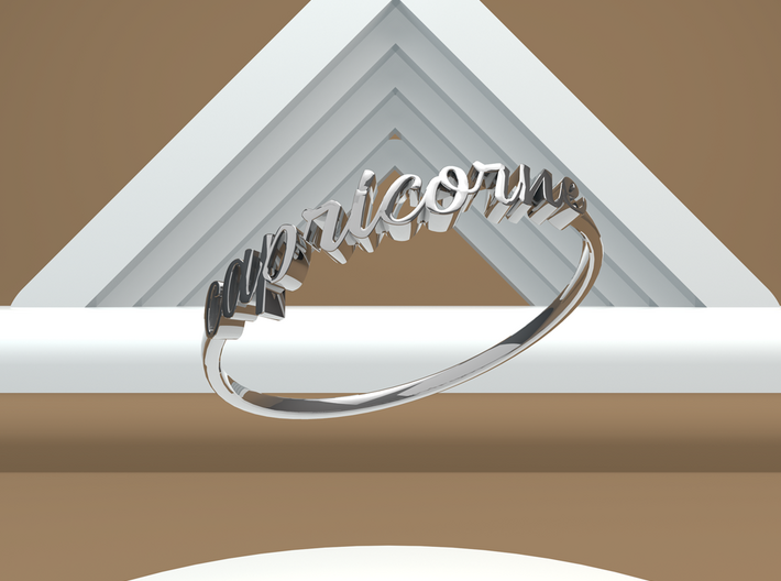 Astrology Ring Capricorne US5/EU49 3d printed Silver Capricorn/ Capricorne ring