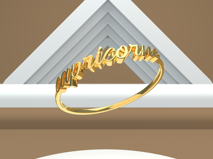 Astrology Ring Capricorne US7/EU54 3d printed Gold Capricorn/ Capricorne ring