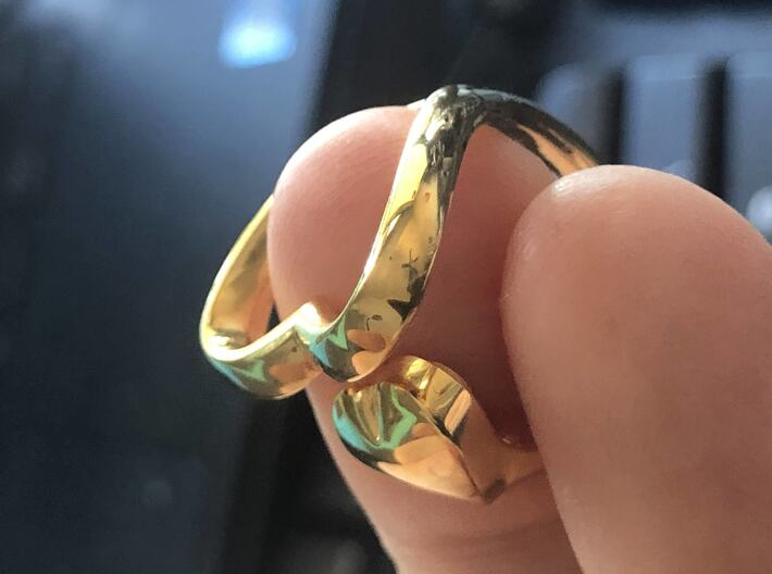 2 heart ring 3d printed 