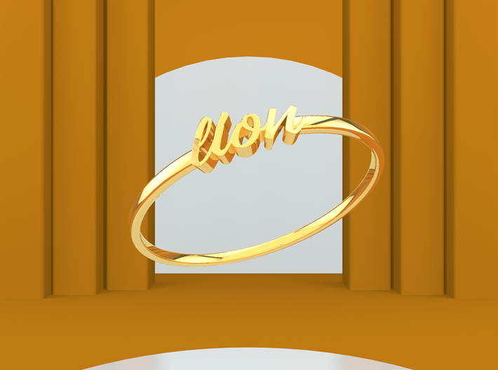 Astrology Ring Lion US5/EU49 3d printed Gold Leo / Lion ring