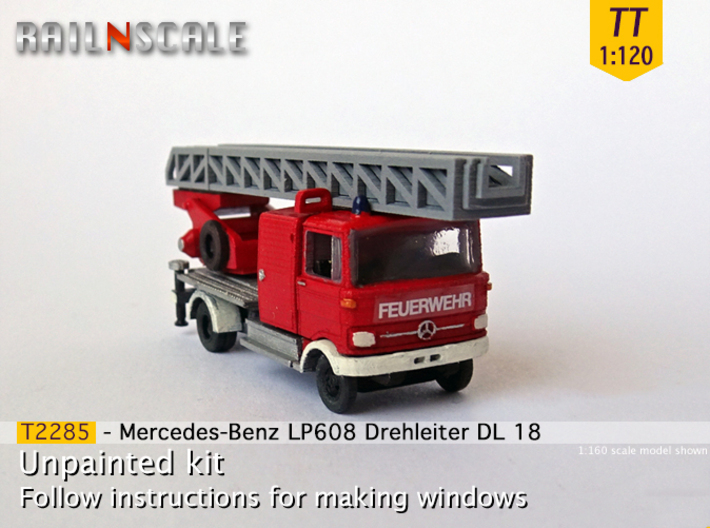 Mercedes-Benz LP 608 Drehleiter (TT 1:120) 3d printed