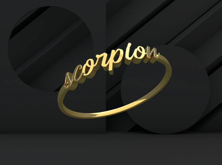 Astrology Ring Scorpion US8/EU57 3d printed Gold Scorpio / Scorpion ring