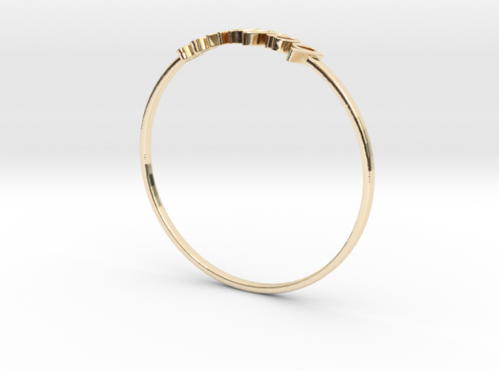 Astrology Ring Balance US11/EU64 3d printed 14k Gold Plated Brass Libra / Balance ring
