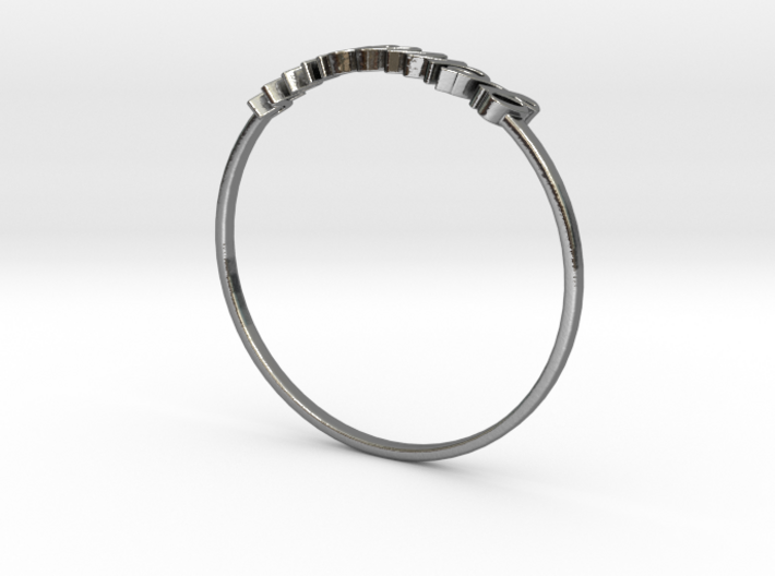 Astrology Ring Gémeaux US9/EU59 3d printed Polished Silver Gemini / Gémeaux ring