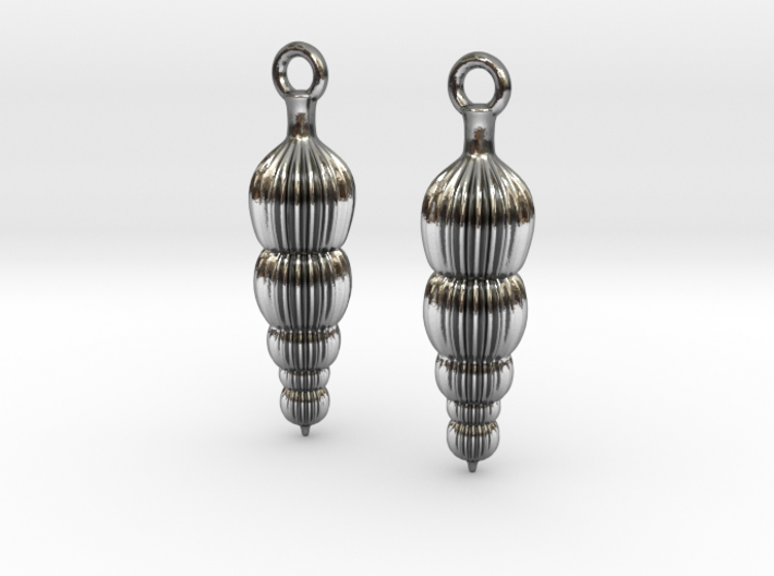 Amphicoryna Foraminifera Earrings  3d printed 