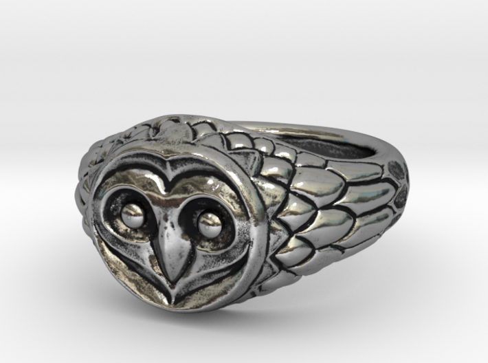Owl Ring - Spirit Animal - Signet Ring Style 3d printed 