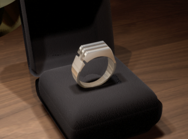 Three lines Seal [sizable ring] 3d printed 