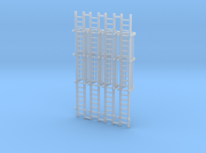 'N Scale' - (4) - 20' Caged Ladder 3d printed