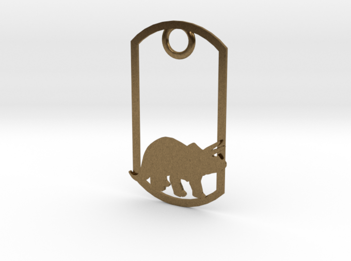 Triceratops dog tag 3d printed