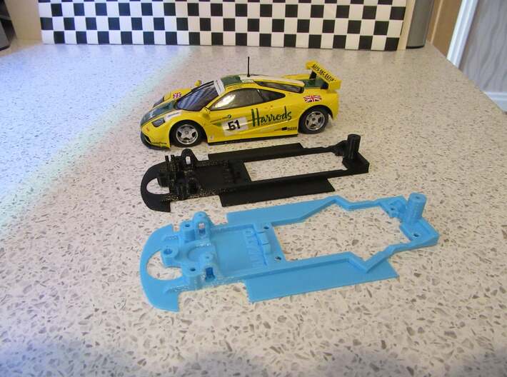 Chassis for Scalextric McLaren F1 GTR ANGLEWINDER 3d printed 