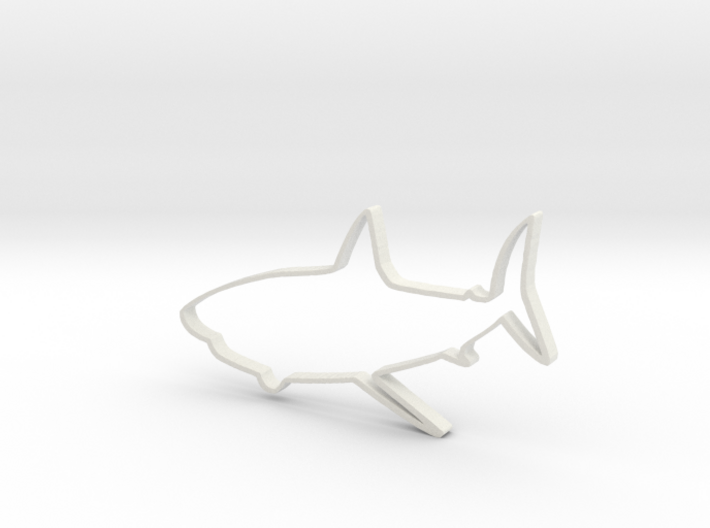 Shark Outline Necklace Pendant 3d printed 