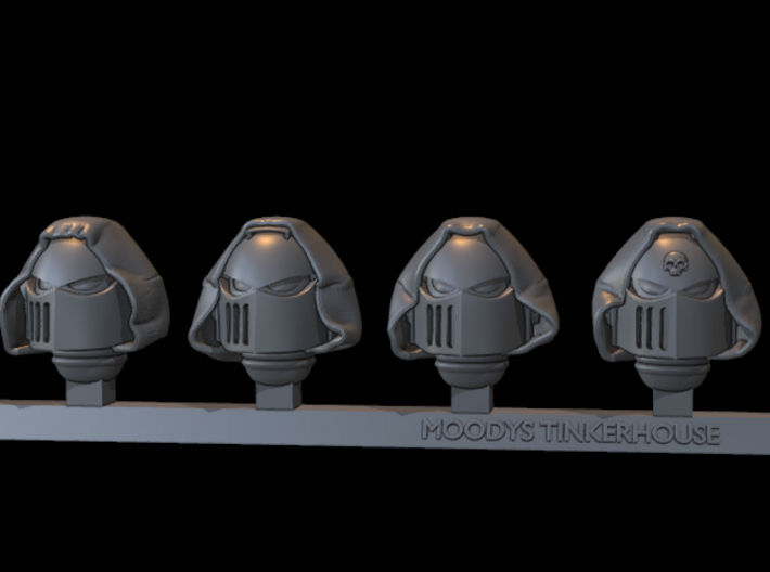 Hooded Space Knight Heads - x8 3d printed d8