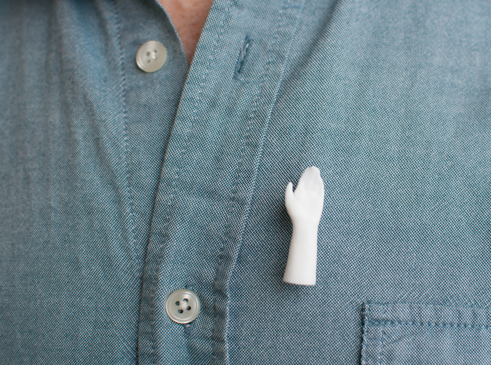 High Five Pin- Left Hand 3d printed