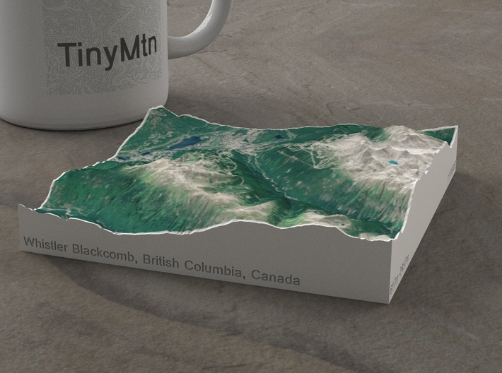 Whistler Blackcomb in Summer, BC, Canada, 1:100000 3d printed 