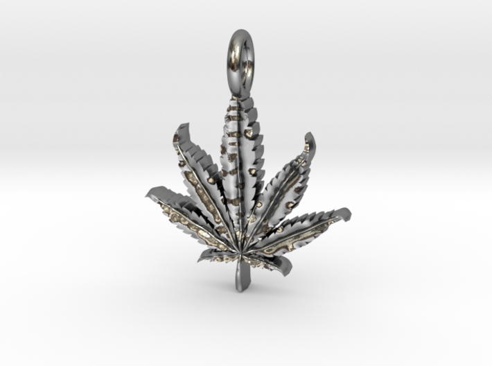 Cannabis Leaf Pendant 3d printed
