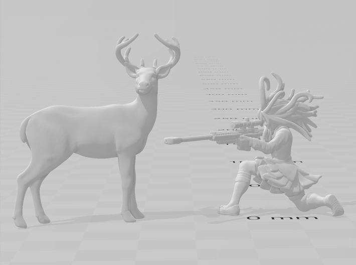 Deer miniature model fantasy games rpg dnd wild 3d printed 