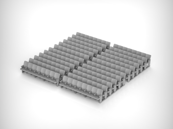 Cinema seats 01. 1:87 Scale (HO) 24 Rows x 8 Seat 3d printed