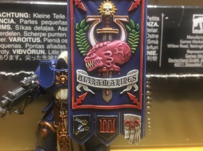 UM 3rd Company banner - Scourge of the Xenos 3d printed 