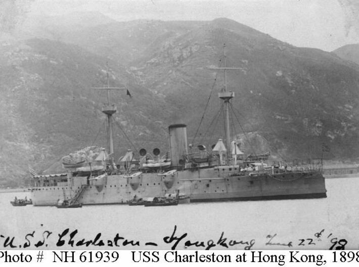 Nameplate USS Charleston C-2 3d printed Protected cruiser USS Charleston C-2.
