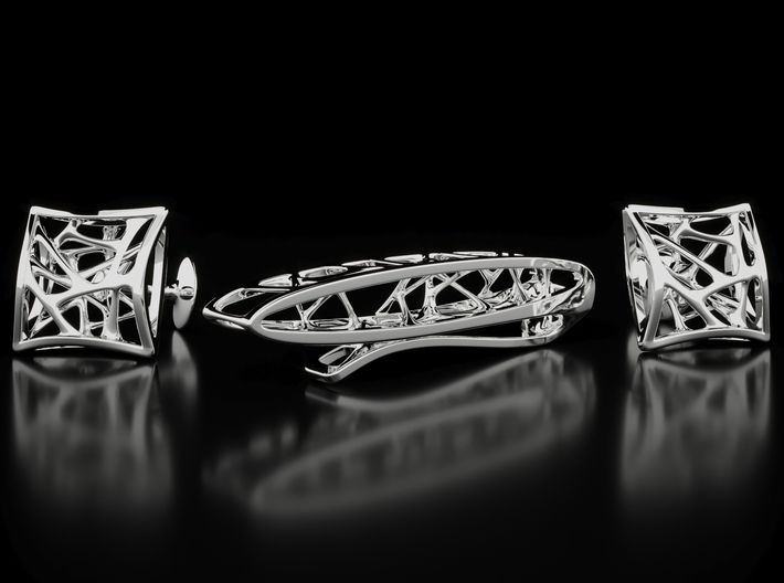 Malenko Jewelry Silver Cuff Links 3d printed 