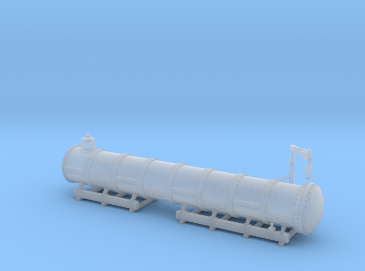Tie Oil Saturating Wagon Tank &amp; Rack - N Scale 3d printed