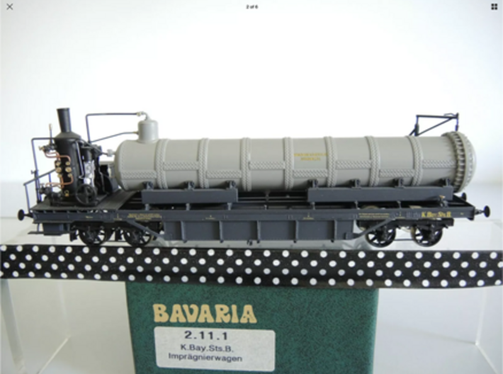 Tie Oil Saturating Wagon Tank & Rack - HO Scale 3d printed 