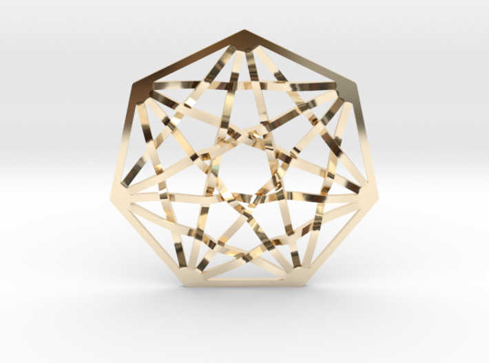 7D Hypercube Pendant 1.5&quot; 3d printed